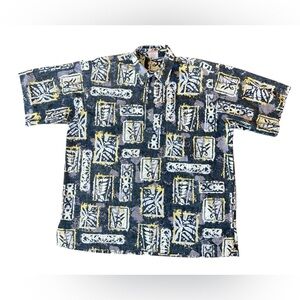 Go Barefoot Hawaiian Shirt Size XL Tropical Made‎ In USA Half Button